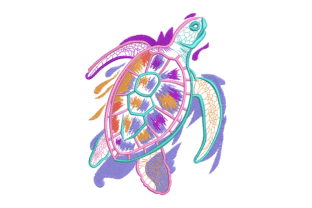 Vibrant Abstract Sea Turtle