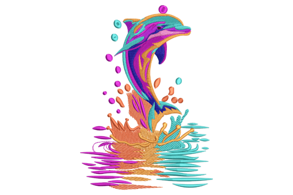 Vibrant Splash Dolphin