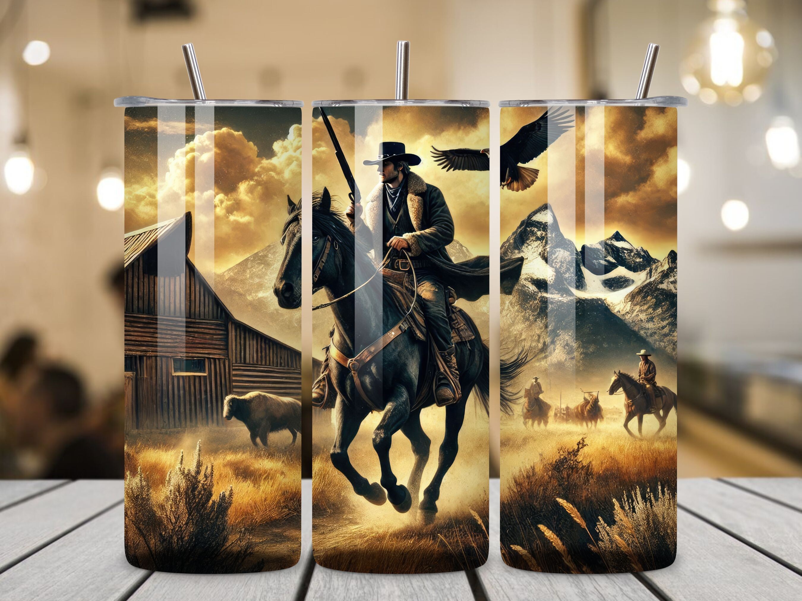 Western Cowboy Horse 20 Oz Tumbler Wrap Graphic by Art Zone · Creative ...