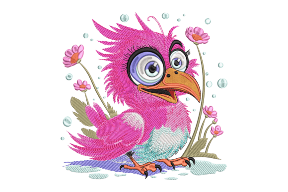 Whimsical Pink Bird