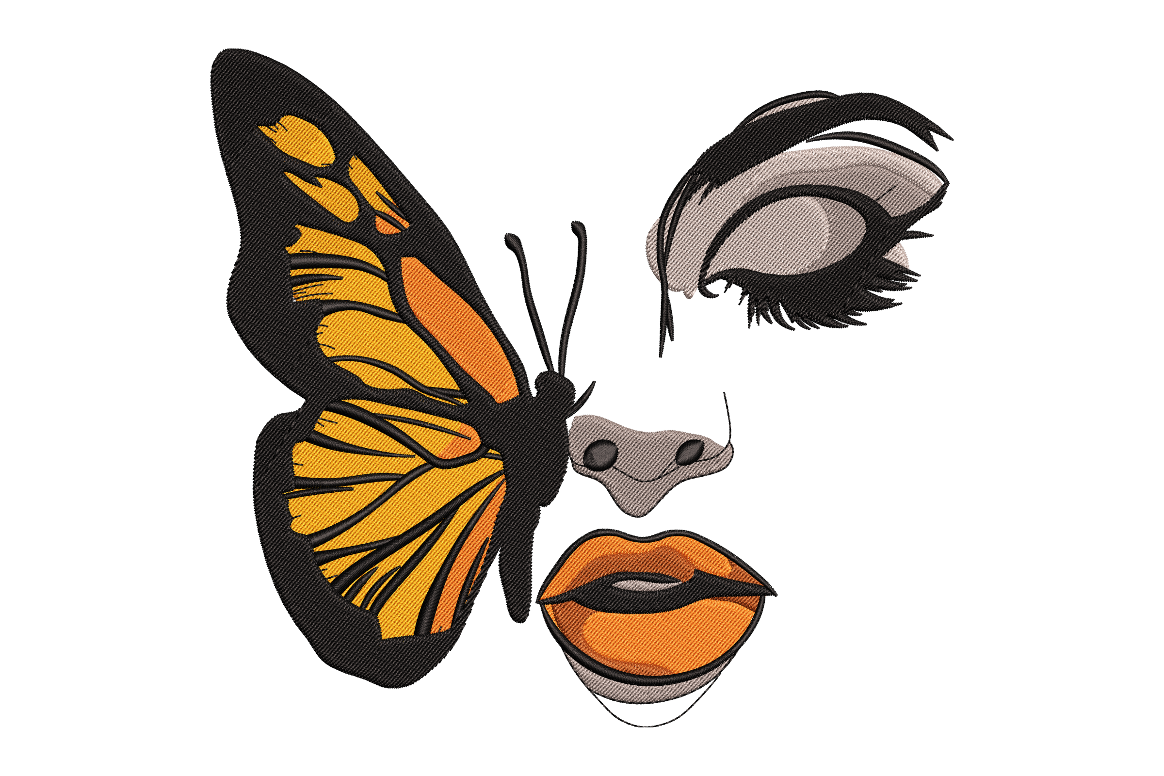 Woman Face with Butterfly