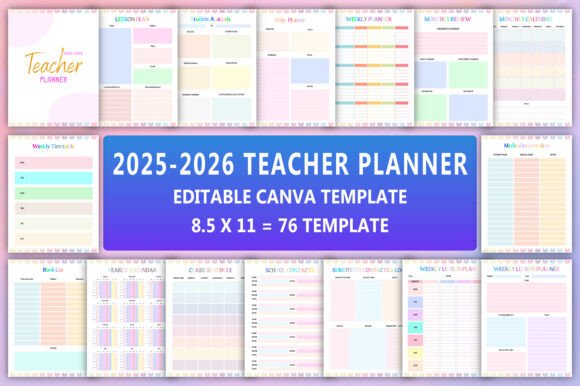 2025-2026 Teacher Planner Graphic by munjixpro · Creative Fabrica