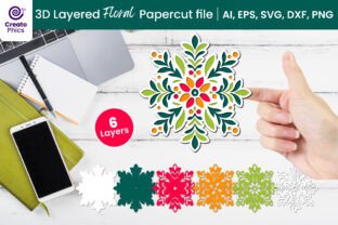 3D Layered Floral Paper · Creative Fabrica