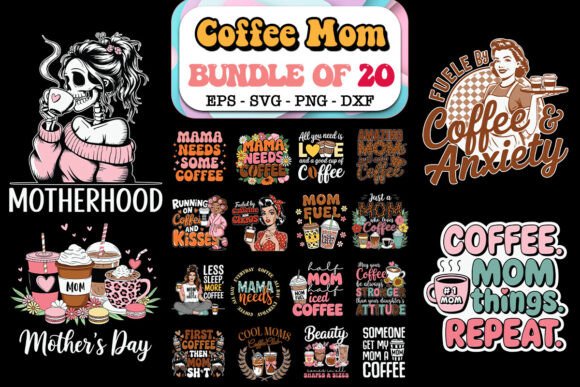 Coffee Mom SVG Bundle Graphic Print Templates By Graphistic