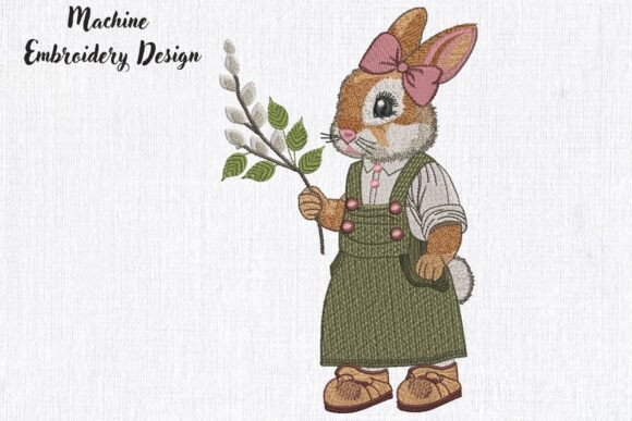 Cottagecore Easter Bunny Girl
