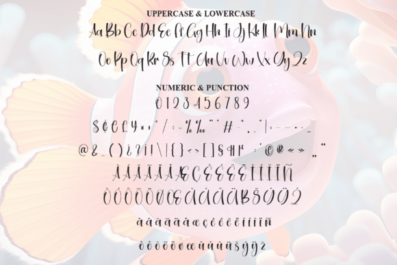 Cute Fish Font PNG with transparent background - Preview 6
