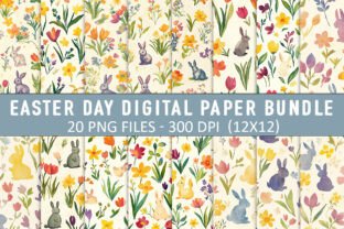 Easter Day Digital Paper Bundle Graphic by Creative Art · Creative Fabrica