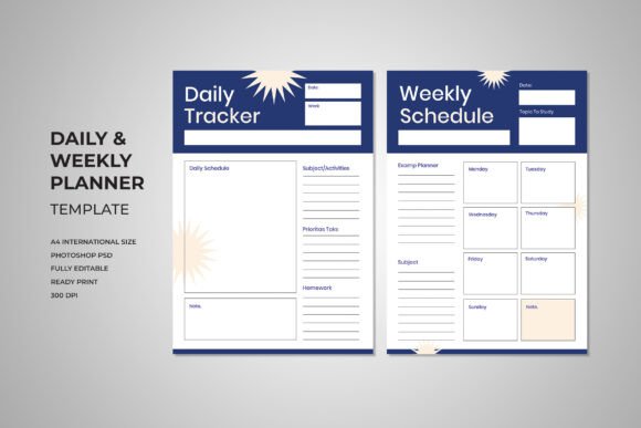 Navy Daily Routine Order Navy Daily Weekly Planner Template Graphic by uicreativenet · Creative ...