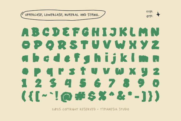 Paper Kuto Font PNG with transparent background - Preview 1