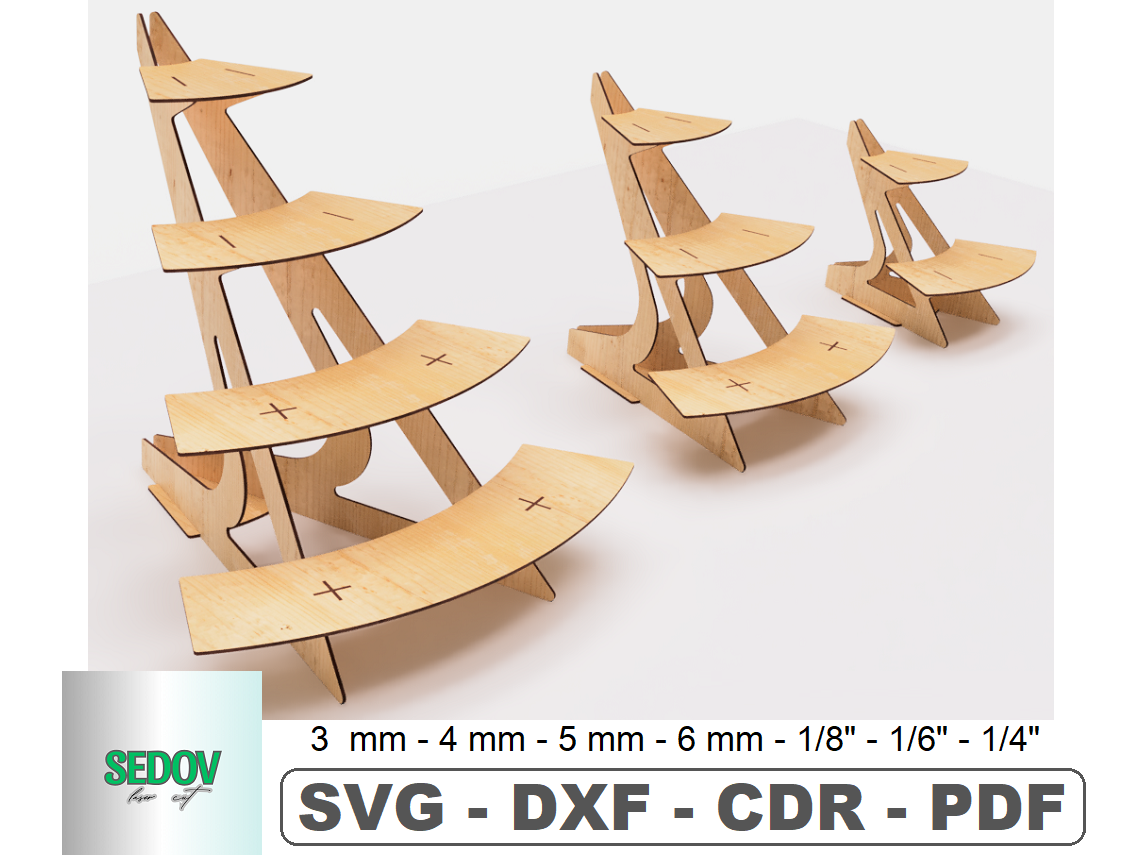 Rounded Stand Shelves Laser Cut