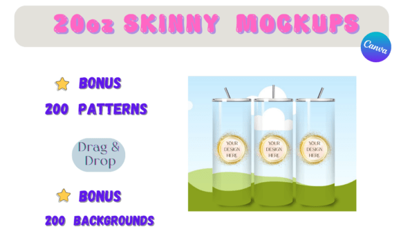 Skinny 20oz Tumbler Canva Mockup