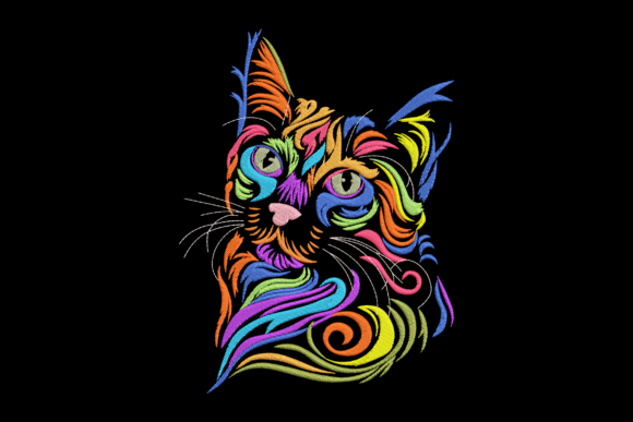 Colorful Cat Face