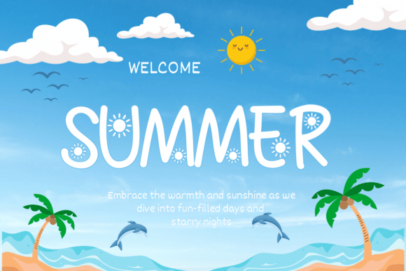 Cute Sun Font - Preview 4