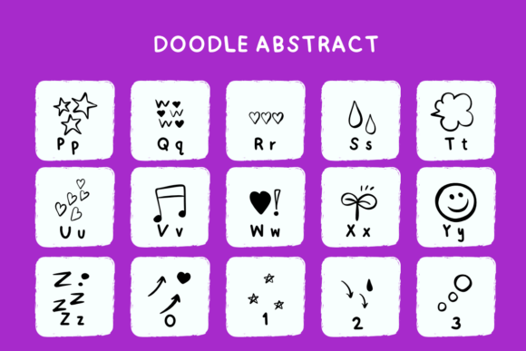 Doodle Abstract Font PNG with transparent background - Preview 2