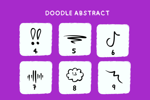 Doodle Abstract Font PNG with transparent background - Preview 3
