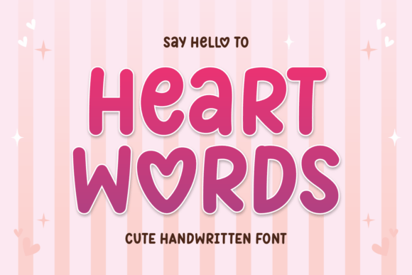 Heart Words Font Scritti a Mano Font Di Situjuh