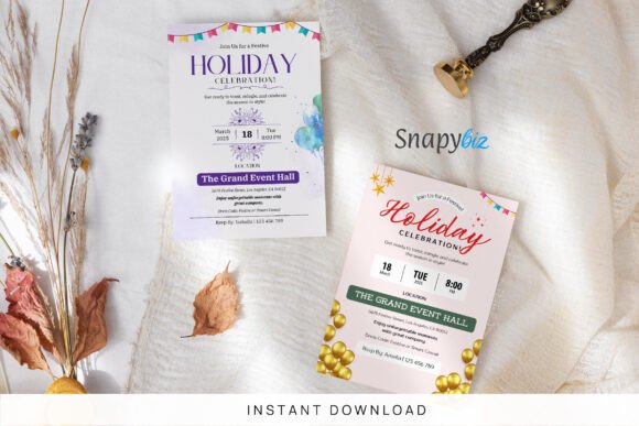 Holiday Party Invitation Canva Template