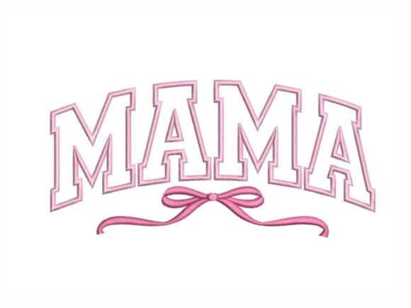 Mama Applique Pink Bow