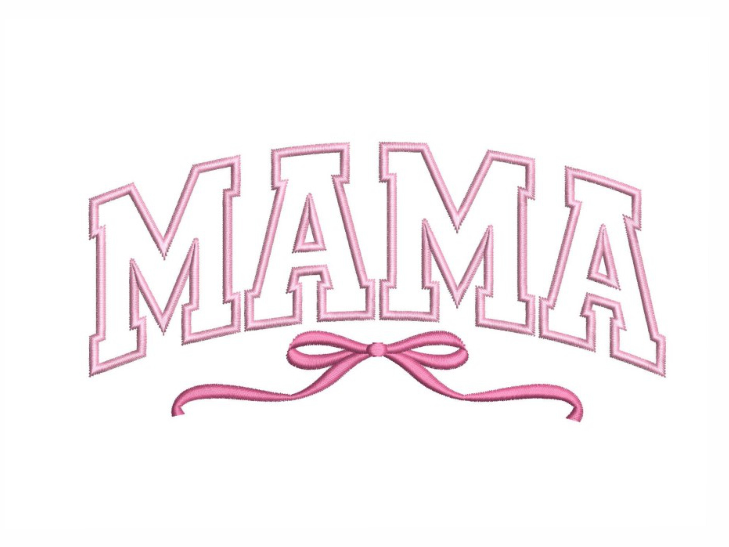 Mama Applique Pink Bow