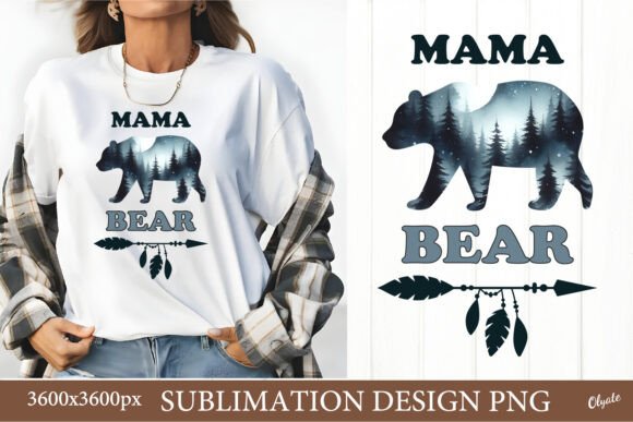 Mama Bear Sublimation. Mother Day PNG