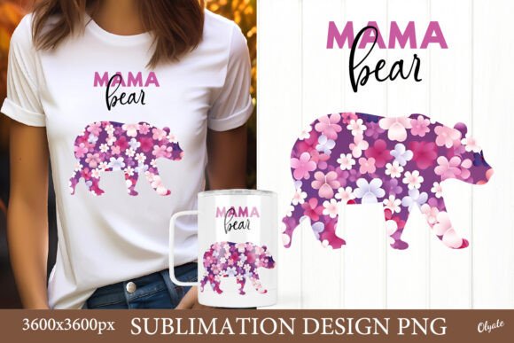 Mama Bear Sublimation PNG. Mother Day