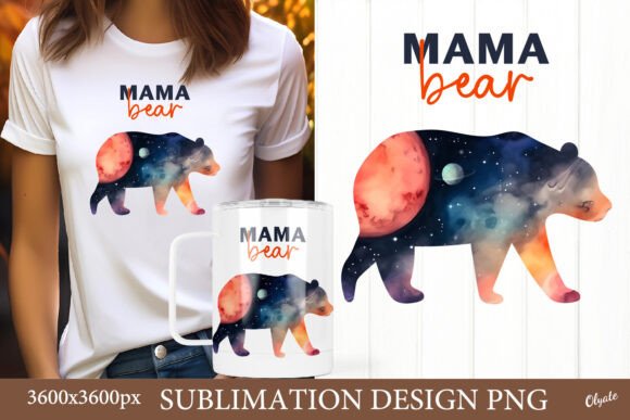 Mama Bear Sublimation PNG. Mother Day