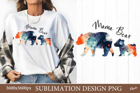 Mama Bear Sublimation PNG. Mother Day