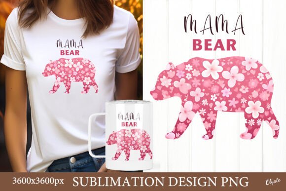 Mama Bear Sublimation PNG. Mother