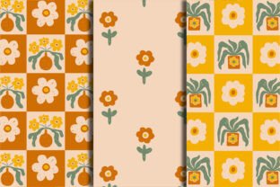 Mid Century Flowers Seamless Patterns Graphic by Rin Green · Creative ...