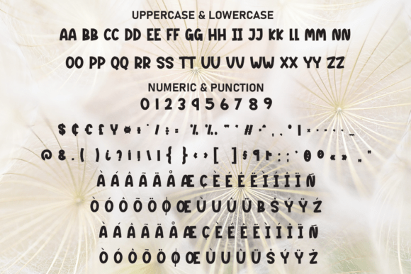 Seamless Flower Font PNG with transparent background - Preview 6