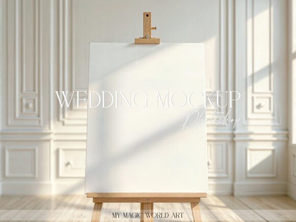 Wedding Mockup Frame on the Easel Gráfico Invitaciones y Tarjetas de Felicitación Por MyMagicWorldArt
