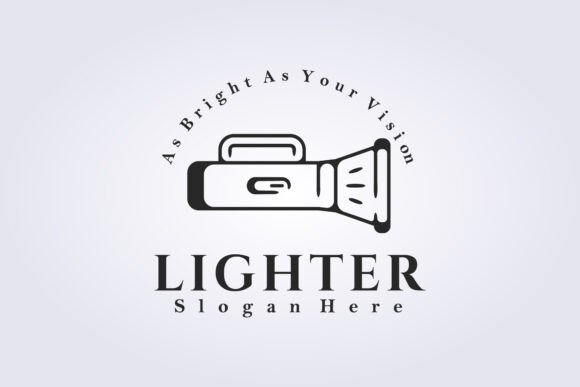 Line Art Flashlight Logo Template Design Graphic by Lodzrov · Creative ...