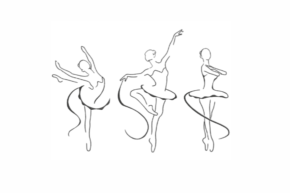 Ballerinas Embroidery Design