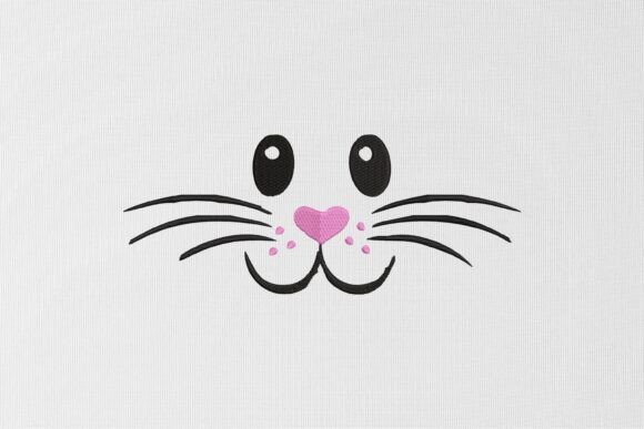 Bunny Face Embroidery Design