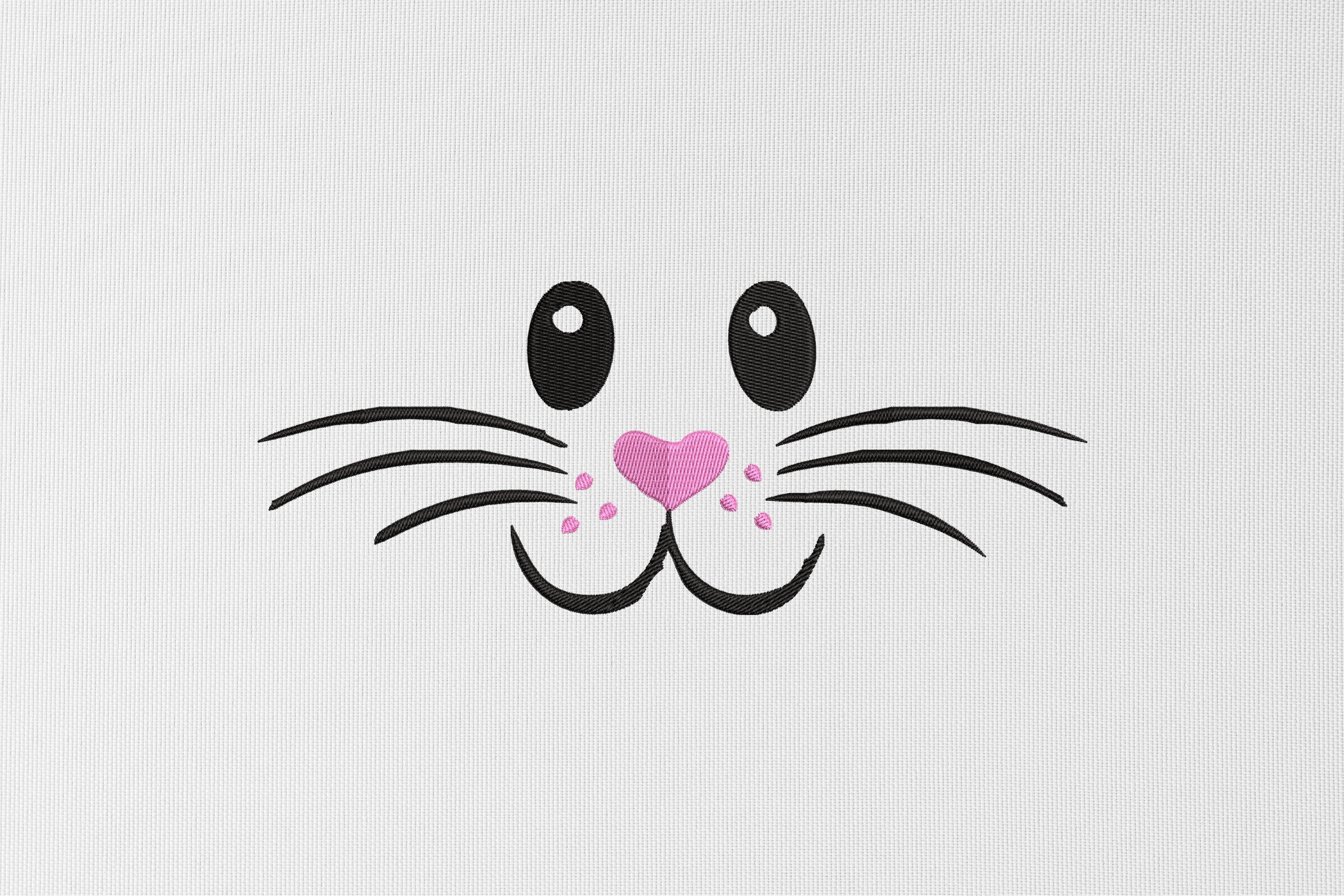 Bunny Face Embroidery Design