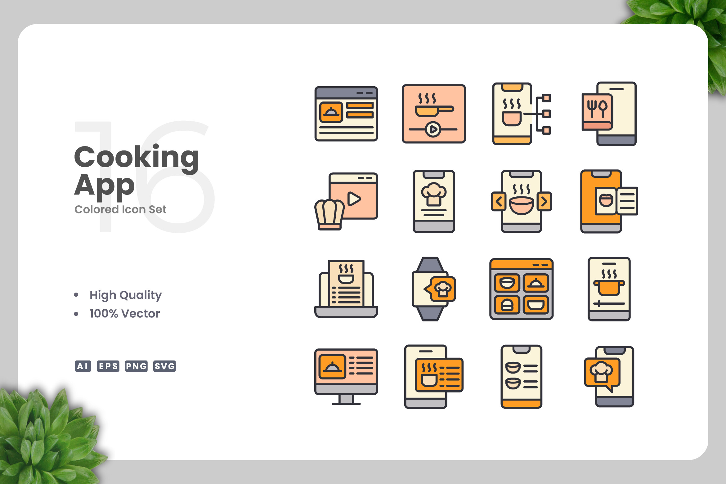 Cooking App Color Icons Graphic by upnowgraphic · Creative Fabrica