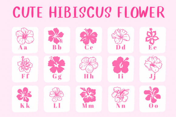 Cute Hibiscus Flower Font - Preview 1