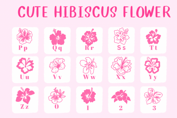 Cute Hibiscus Flower Font - Preview 2