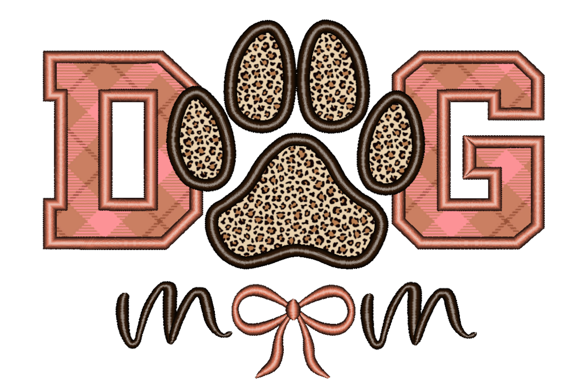 Dog Mom Applique Embroidery Design