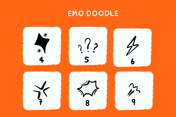 Emo Doodle Font PNG with transparent background - Preview 3