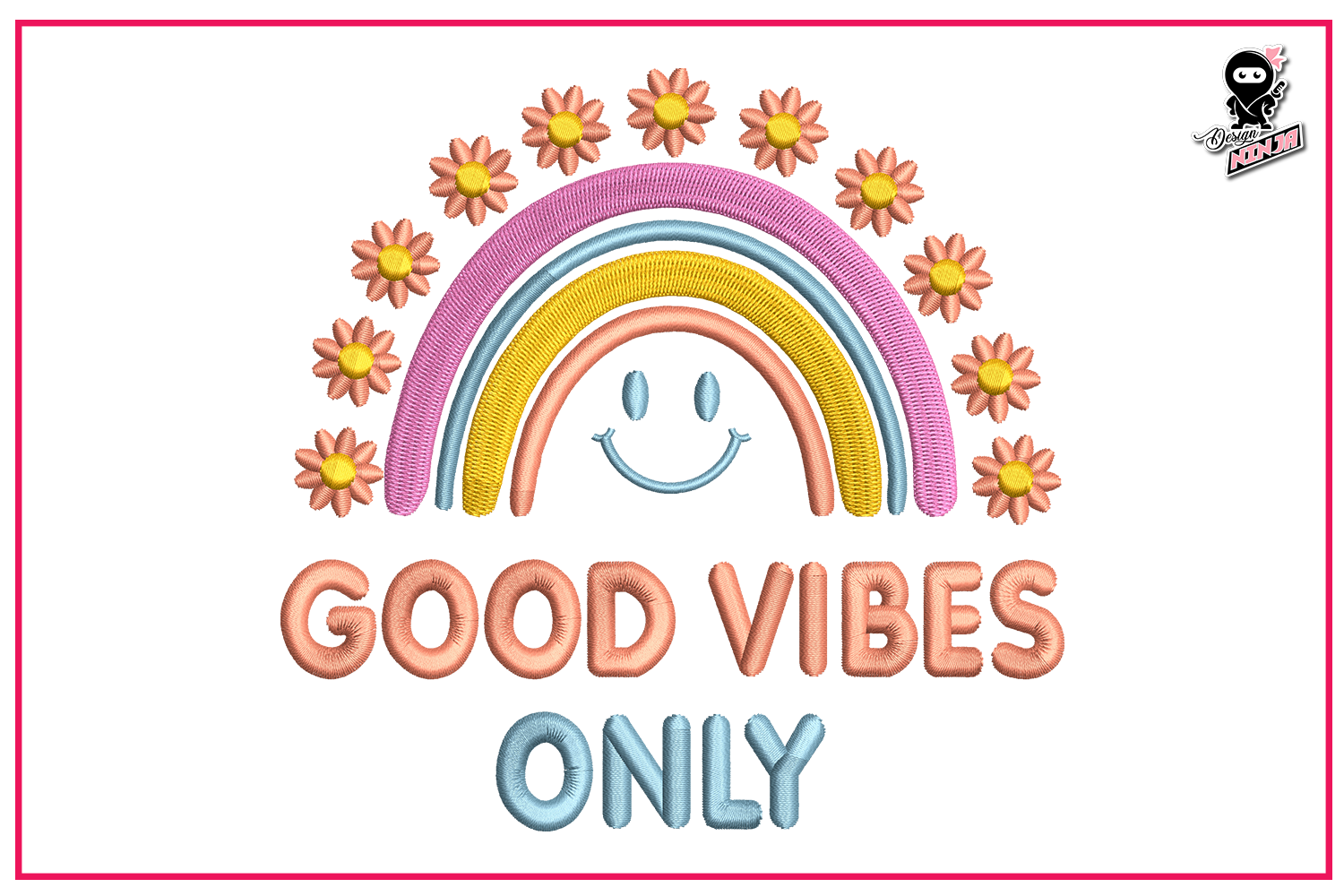 Good Vibes Only with Retro Rainbow · Creative Fabrica