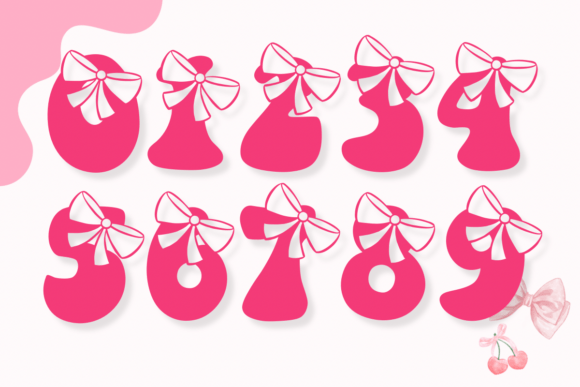 Groovy Cute Bow Font PNG with transparent background - Preview 3
