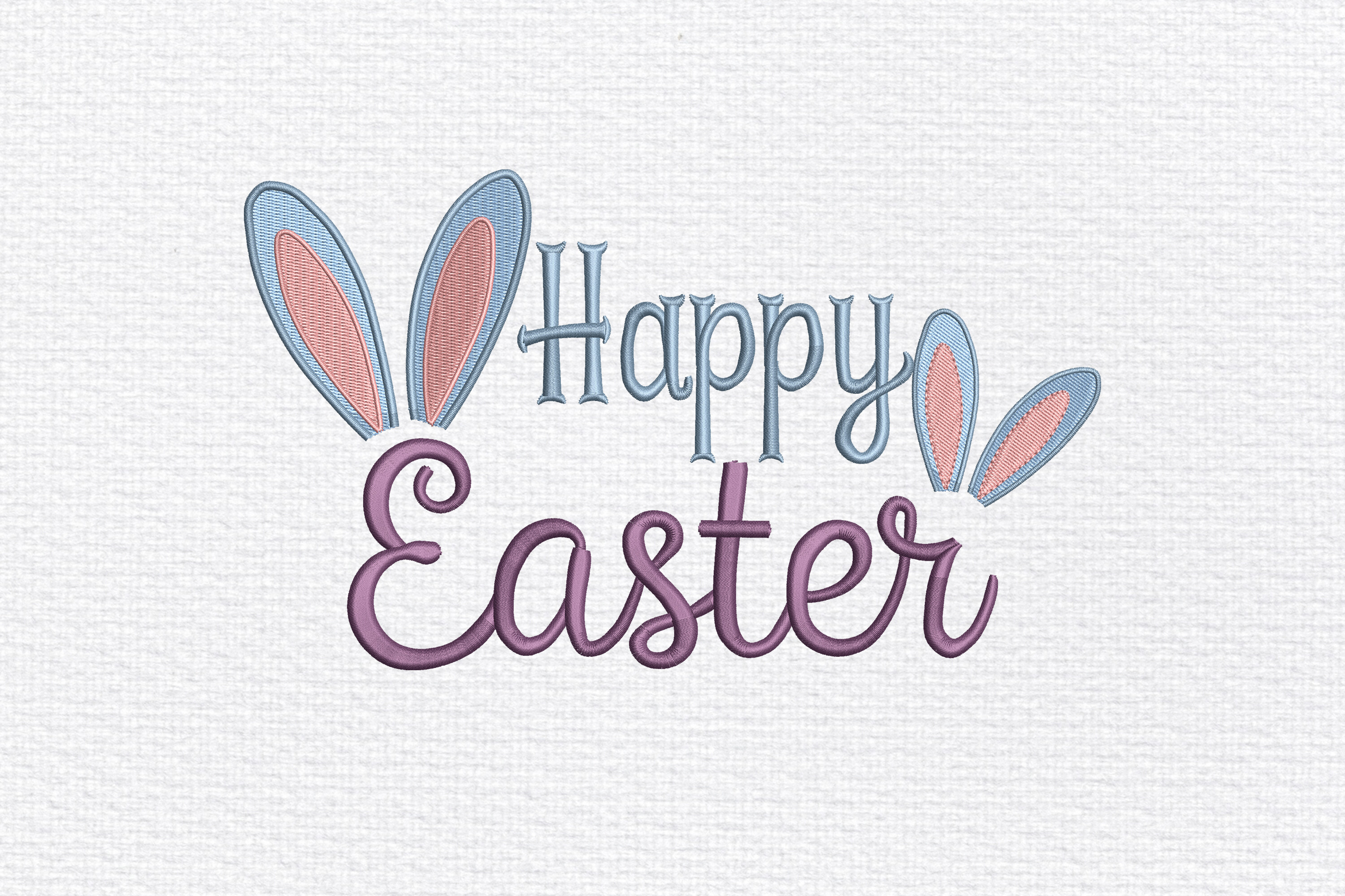 Happy Easter Bunny Ears Embroidery