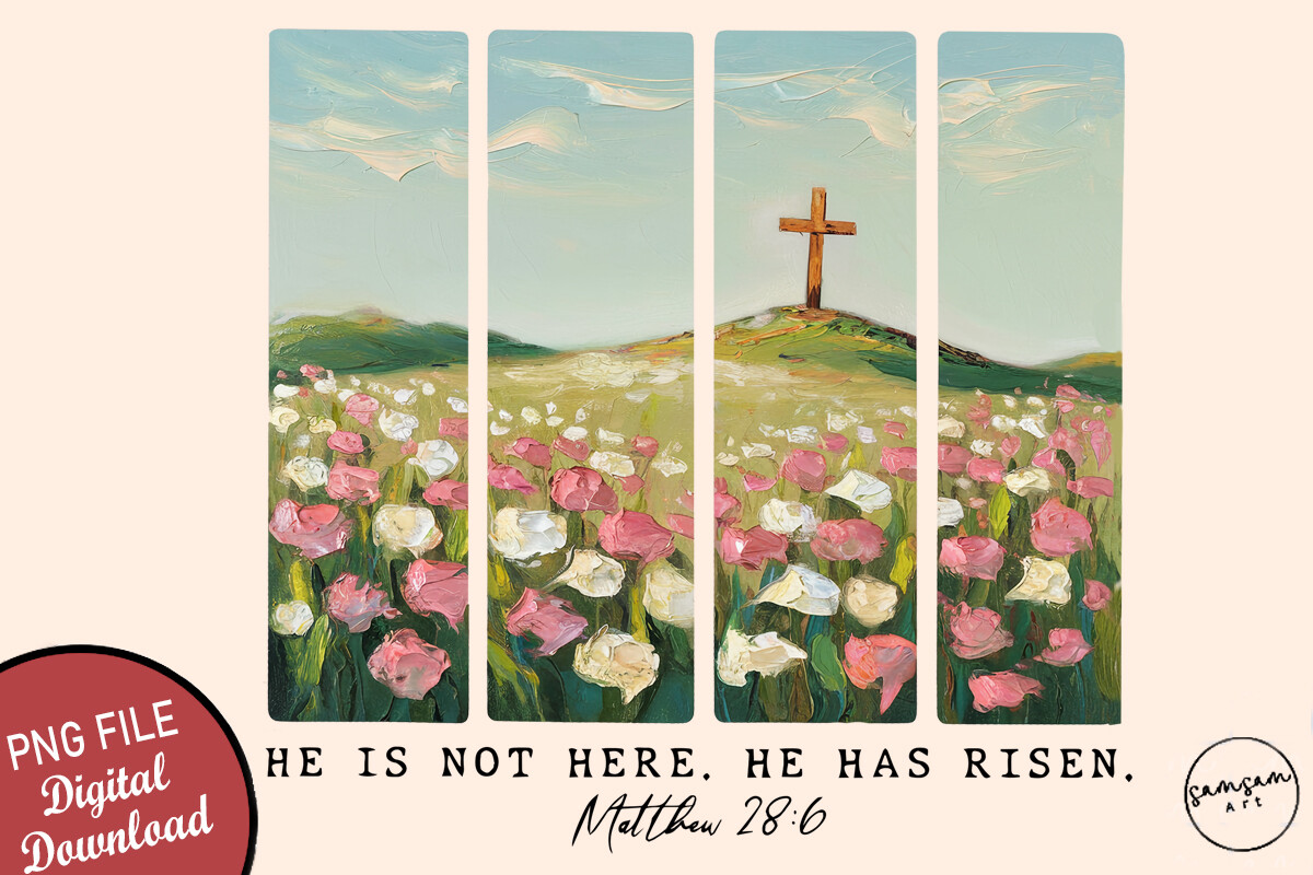 He is Risen PNG Wildflower Spring Easter Graphic by Samsam Art ...