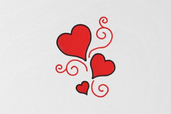 Heart Flower Embroidery Design