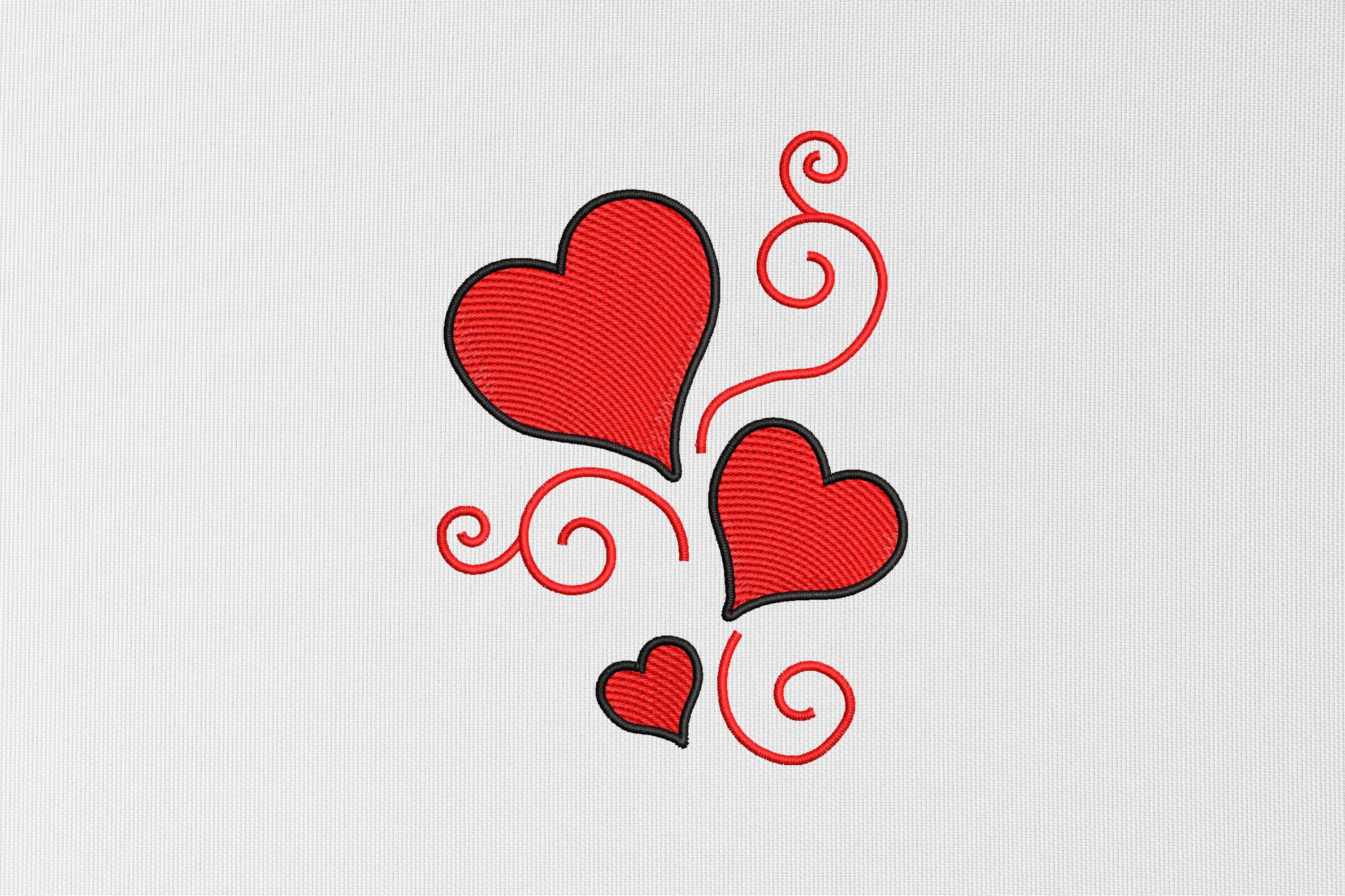 Heart Flower Embroidery Design