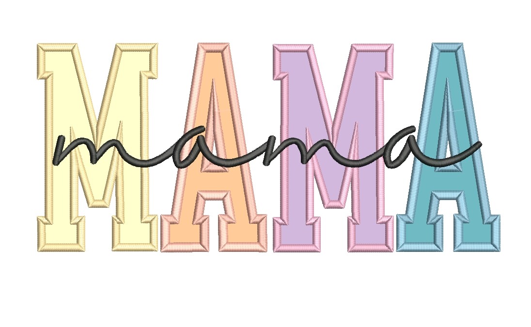 Mama Applique Embroidery Design
