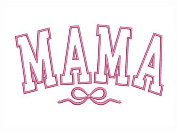 Mama Applique Pink Bow