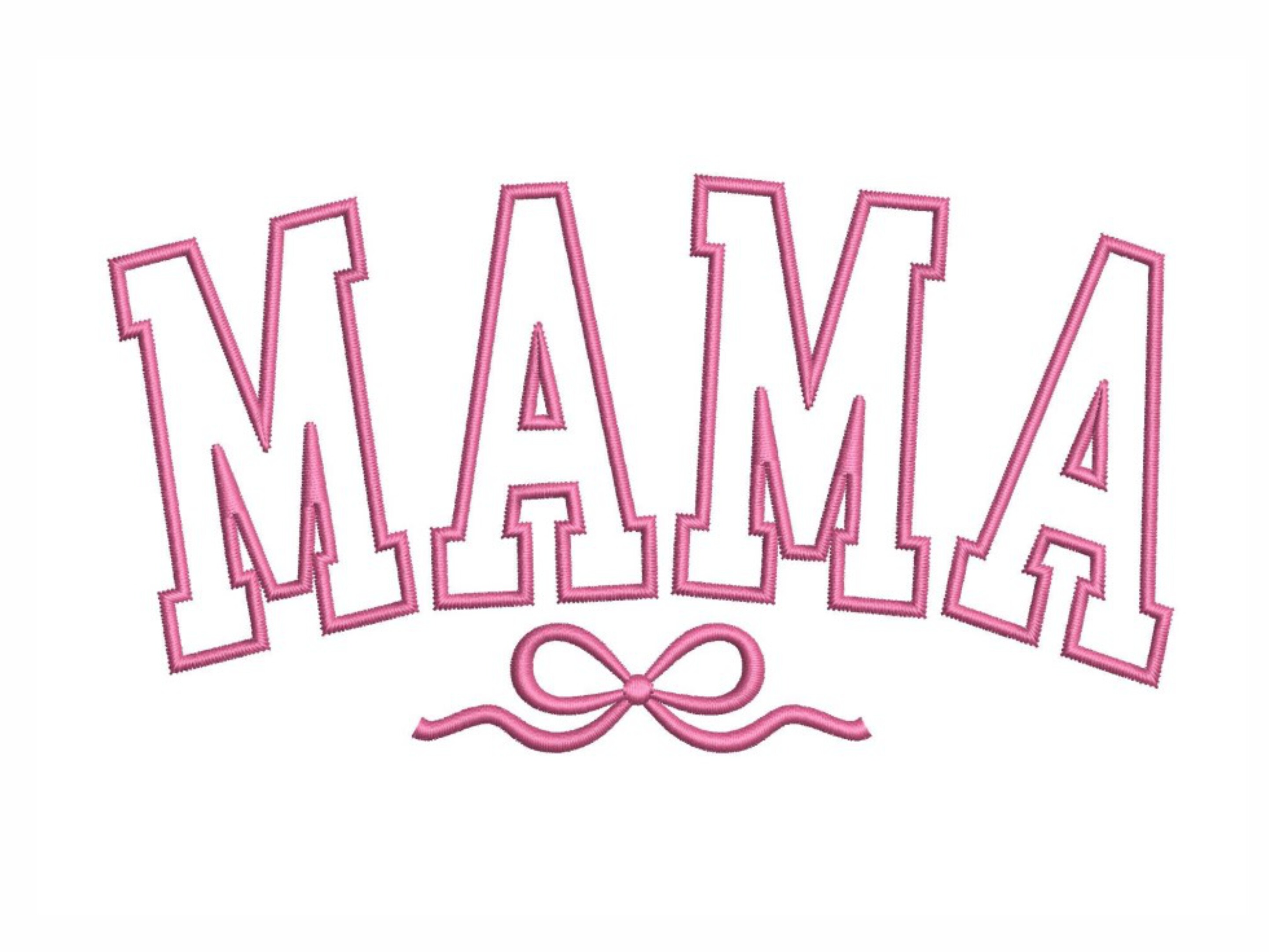 Mama Applique Pink Bow
