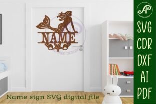 Mermaid Name Sign Svg Laser Cut File · Creative Fabrica